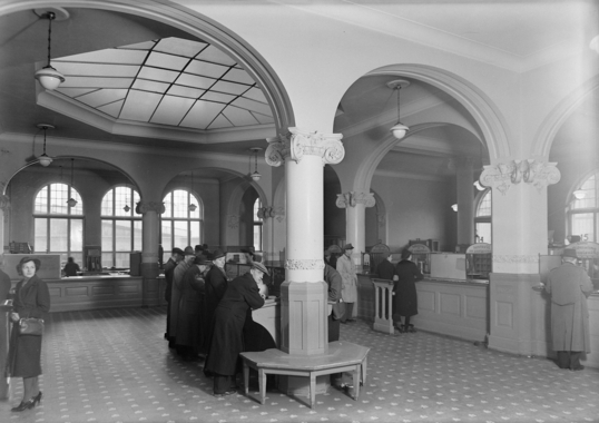 Digitalt museum. Interiør Trondheim postkontor 1939