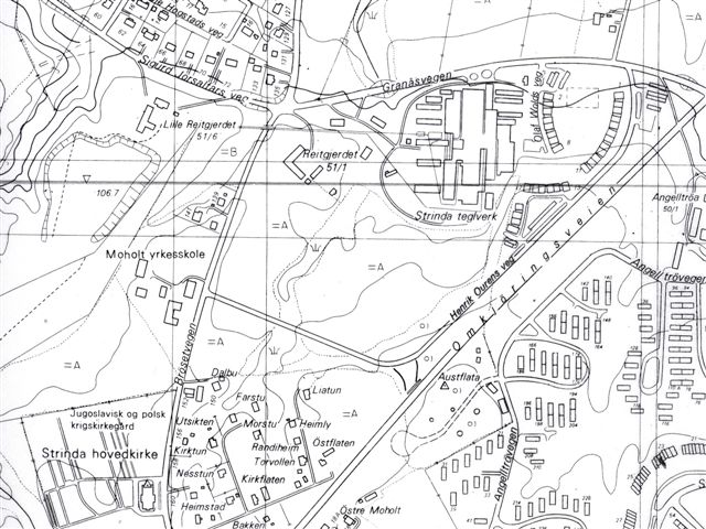 Kart over Moholtområdet 1967