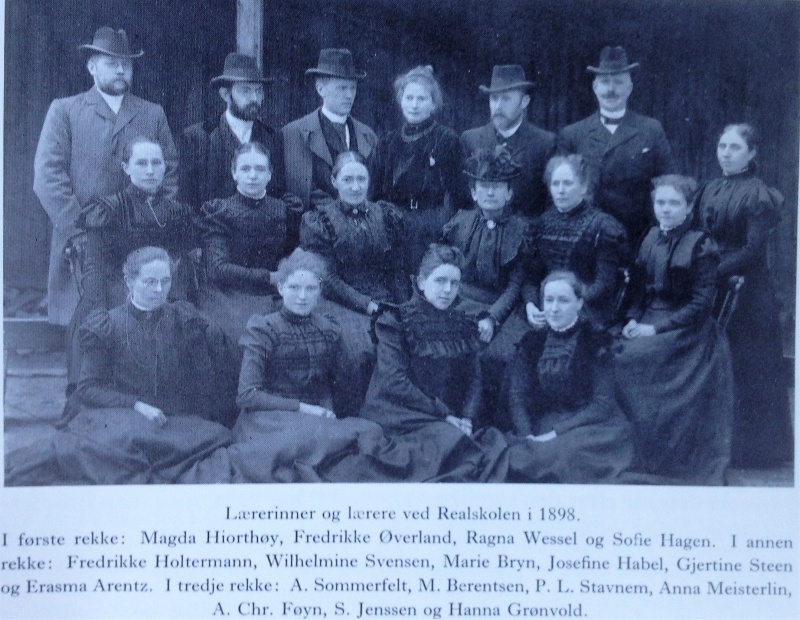 Realskolens Aftensskole - lærere i 1898