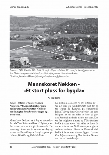 Mannskoret Nøkken - "Et stort pluss for bygda"